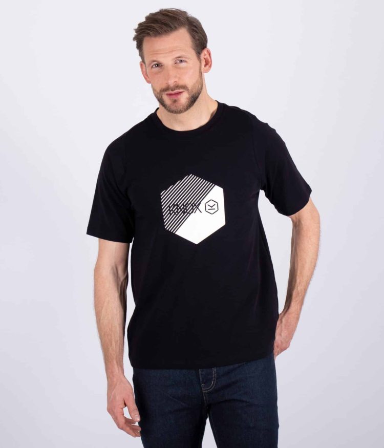 Casual-Camiseta-Optical-Negro-3