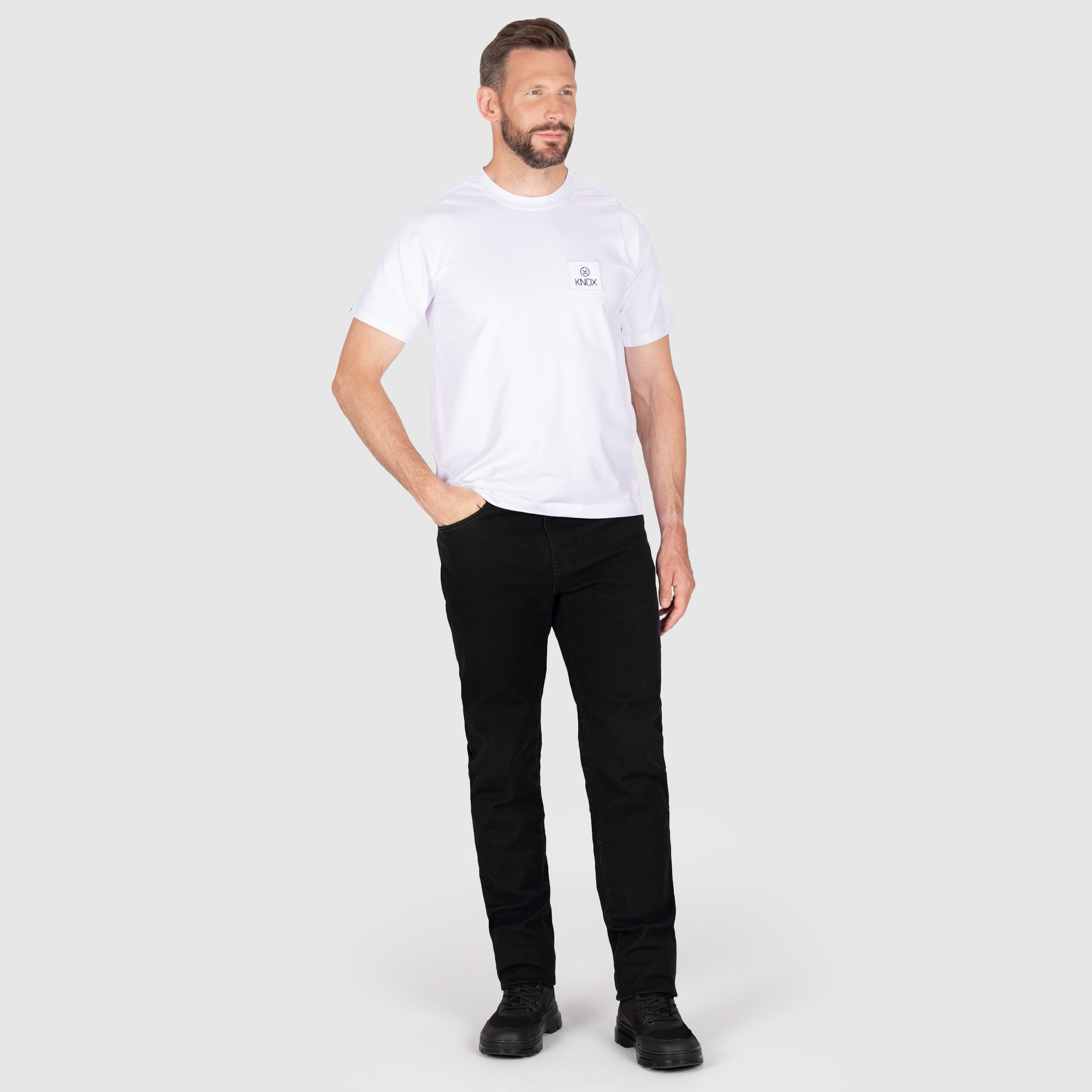 jeans_KNXShieldMenBlackShortMK
